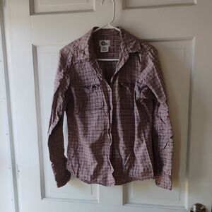 Arizona jean Company Purple And Grey Cotton Shirt